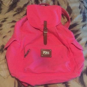 Neon pink backpack (from Pink)